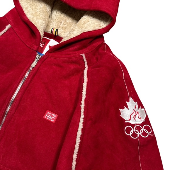 HBC Hudsons Bay 2006 Olympics Team Canada Shearling Sherpa Suede Jacket Mens XL - Picture 6 of 13
